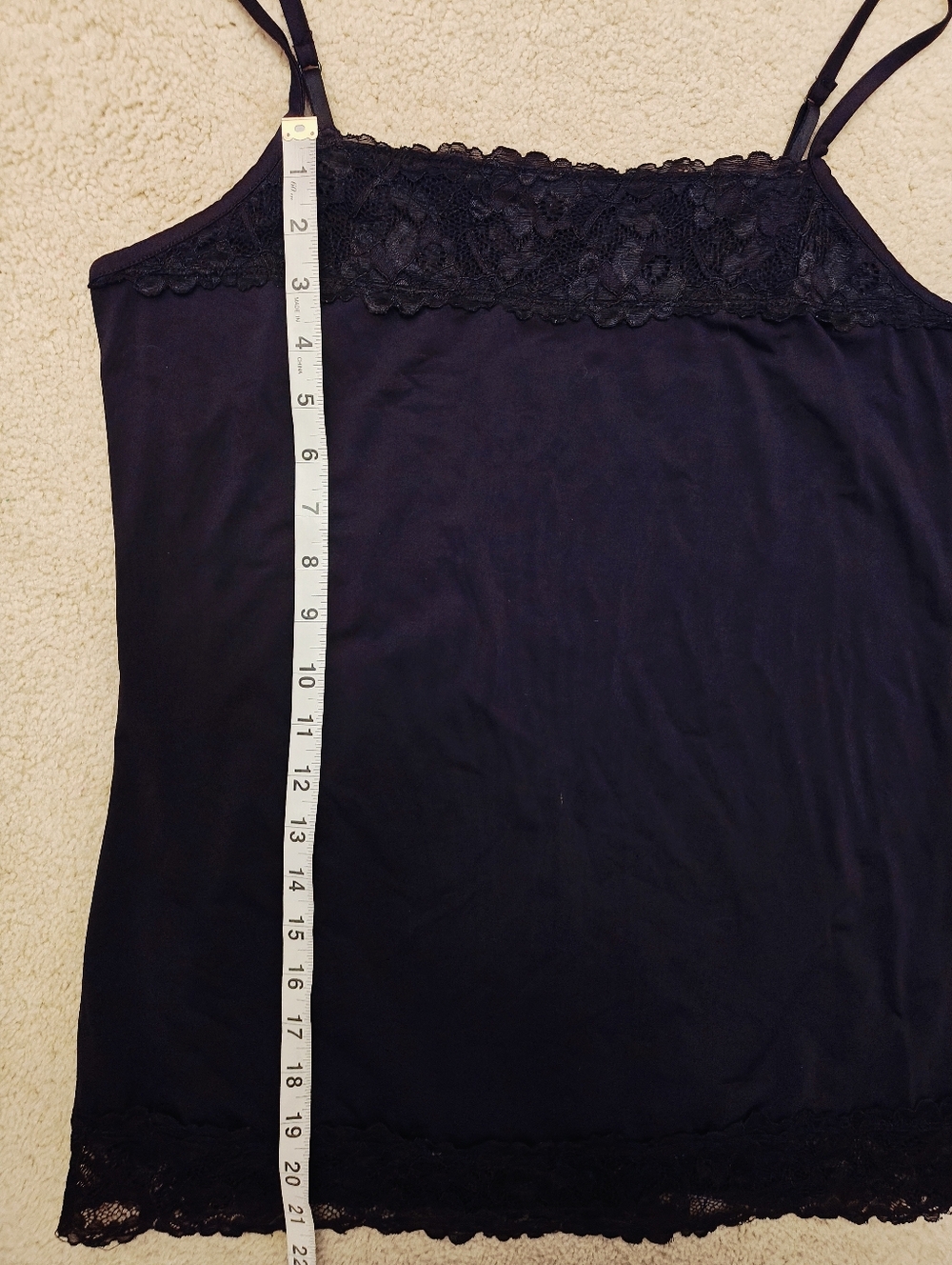 Y2K Maurices Black Lace Trim Cami Tank Top. - Picture 8 of 9